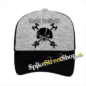 IRON MAIDEN - Final Frontier - šedočierna sieťkovaná šiltovka model "Trucker"