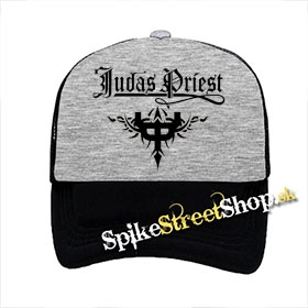 JUDAS PRIEST - Crest - šedočierna sieťkovaná šiltovka model "Trucker"