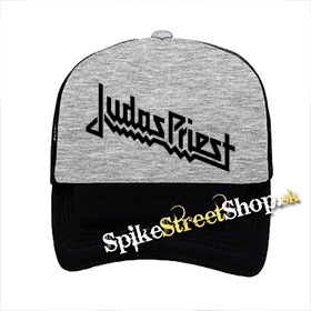 JUDAS PRIEST - Logo - šedočierna sieťkovaná šiltovka model "Trucker"