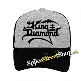 KING DIAMOND - Logo - šedočierna sieťkovaná šiltovka model "Trucker"