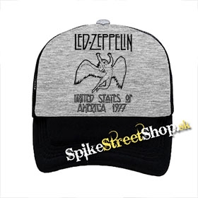 LED ZEPPELIN - USA 1977 - šedočierna sieťkovaná šiltovka model "Trucker"