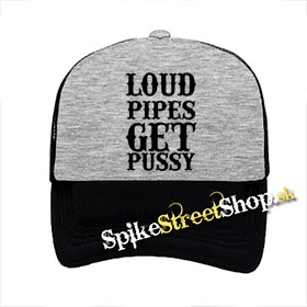 LOUD PIPES - šedočierna sieťkovaná šiltovka model "Trucker"