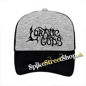 LUNATIC GODS - Logo - šedočierna sieťkovaná šiltovka model "Trucker"
