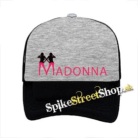 MADONNA - Pink Logo - šedočierna sieťkovaná šiltovka model "Trucker"
