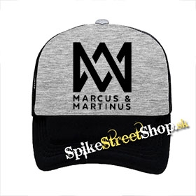MARCUS & MARTINUS - Logo - šedočierna sieťkovaná šiltovka model "Trucker"