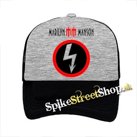 MARILYN MANSON - The Cult - šedočierna sieťkovaná šiltovka model "Trucker"