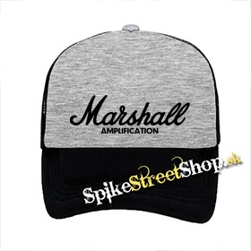 MARSHALL - Logo - šedočierna sieťkovaná šiltovka model "Trucker"