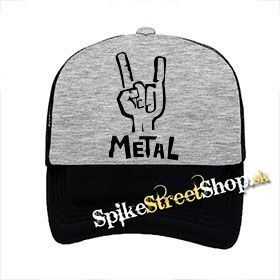 METAL - šedočierna sieťkovaná šiltovka model "Trucker"