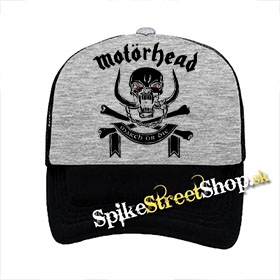 MOTORHEAD - Logo - šedočierna sieťkovaná šiltovka model "Trucker"