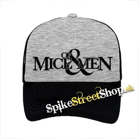 OF MICE AND MEN - Logo - šedočierna sieťkovaná šiltovka model "Trucker"