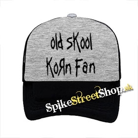 OLD SKOOL KORN FAN - šedočierna sieťkovaná šiltovka model "Trucker"
