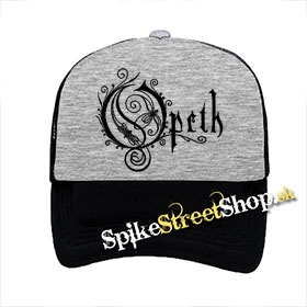 OPETH - Logo - šedočierna sieťkovaná šiltovka model "Trucker"