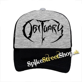 ORBITUARY - Logo - šedočierna sieťkovaná šiltovka model "Trucker"