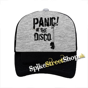 PANIC AT THE DISCO - Small Logo - šedočierna sieťkovaná šiltovka model "Trucker"