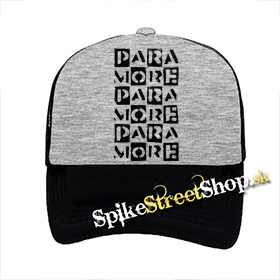 PARAMORE - Boxes - šedočierna sieťkovaná šiltovka model "Trucker"