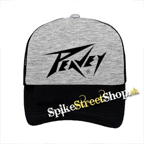 PEAVEY - Logo - šedočierna sieťkovaná šiltovka model "Trucker"