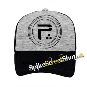 PERIPHERY - Logo - šedočierna sieťkovaná šiltovka model "Trucker"