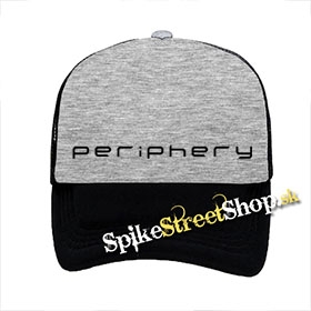 PERIPHERY - Wide Logo - šedočierna sieťkovaná šiltovka model "Trucker"