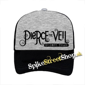 PIERCE THE VEIL - Logo - šedočierna sieťkovaná šiltovka model "Trucker"