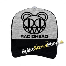 RADIOHEAD - Logo - šedočierna sieťkovaná šiltovka model "Trucker"