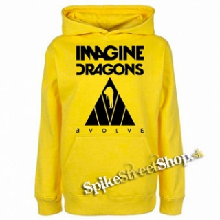IMAGINE DRAGONS - Evolve Triangle Black - žltá pánska mikina