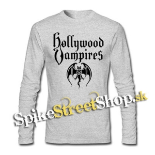 HOLLYWOOD VAMPIRES - Logo - šedé pánske tričko s dlhými rukávmi