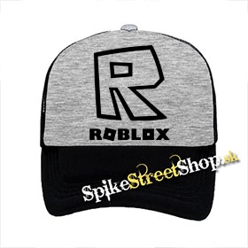 ROBLOX - Logo & Znak - šedočierna sieťkovaná šiltovka model "Trucker"