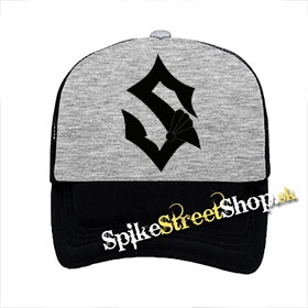 SABATON - Znak - šedočierna sieťkovaná šiltovka model "Trucker"