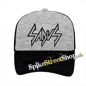 SADUS - Logo - šedočierna sieťkovaná šiltovka model "Trucker"