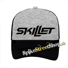 SKILLET - Logo - šedočierna sieťkovaná šiltovka model "Trucker"