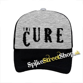 THE CURE - Logo - šedočierna sieťkovaná šiltovka model "Trucker"