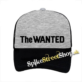 THE WANTED - Logo - šedočierna sieťkovaná šiltovka model "Trucker"