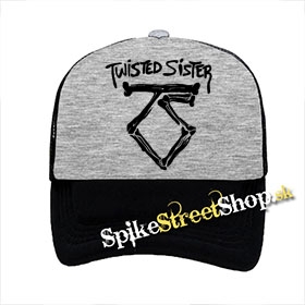 TWISTED SISTER - Logo - šedočierna sieťkovaná šiltovka model "Trucker"