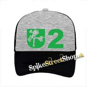 U2 - Logo Green Tree - šedočierna sieťkovaná šiltovka model "Trucker"