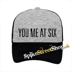 YOU ME AT SIX - Logo - šedočierna sieťkovaná šiltovka model "Trucker"