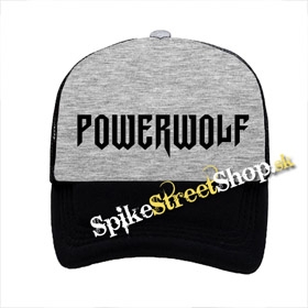 POWERWOLF - Logo - šedočierna sieťkovaná šiltovka model "Trucker"