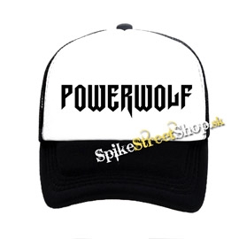 POWERWOLF - Logo - čiernobiela sieťkovaná šiltovka model "Trucker"