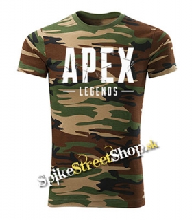 APEX LEGENDS - Logo  - maskáčové pánske tričko WOODLAND CAMO BROWN