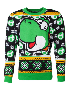 NINTENDO - Super Mario Yoshi Knitted Christmas Unisex Jumper - sveter