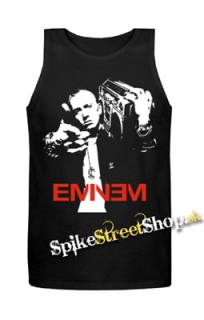 EMINEM - Logo & Portrait - Mens Vest Tank Top - čierne