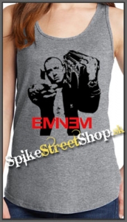 EMINEM - Logo & Portrait - Ladies Vest Top - šedé