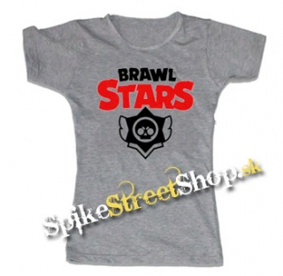 BRAWL STARS - Logo - šedé dámske tričko