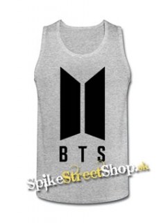 BTS - BANGTAN BOYS - Logo - Mens Vest Tank Top - šedé