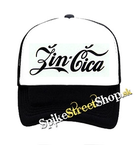 ŽINČICA - Logo - čiernobiela sieťkovaná šiltovka model "Trucker"