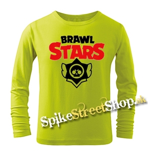 BRAWL STARS - Logo - limetkové detské tričko s dlhými rukávmi
