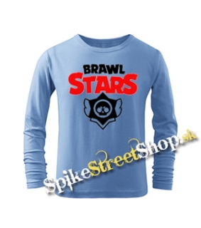 BRAWL STARS - Logo - svetlomodré detské tričko s dlhými rukávmi