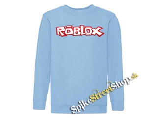 ROBLOX - Logo Red White - Svetlomodrá detská mikina bez kapuce