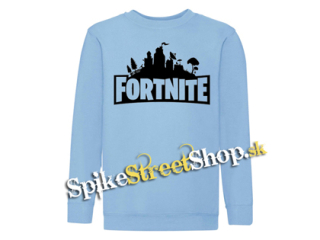 FORTNITE - Logo - Svetlomodrá detská mikina bez kapuce