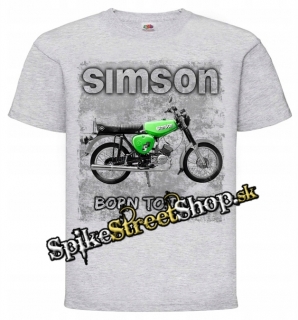SIMSON - Born To Ride - sivé pánske tričko