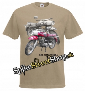 SHL GAZELA - Old Bike - hnedé pánske tričko